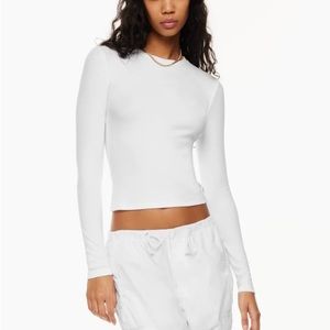 Aritzia tna ribbed long sleeve white